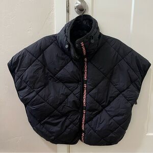 Free People Movement Chill Out Packable Puffer Poncho Vest Black, One Size